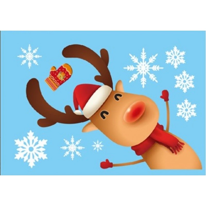 Świąteczne naklejki kolorowe na okno 20 x 30 cm NKD19 - obrazek 4