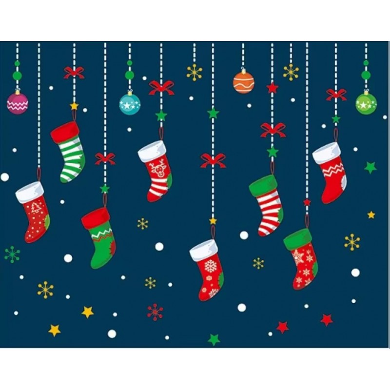 Świąteczne naklejki kolorowe na okno 2 Arkusze 30 x 45 cm NKD24 - obrazek 3