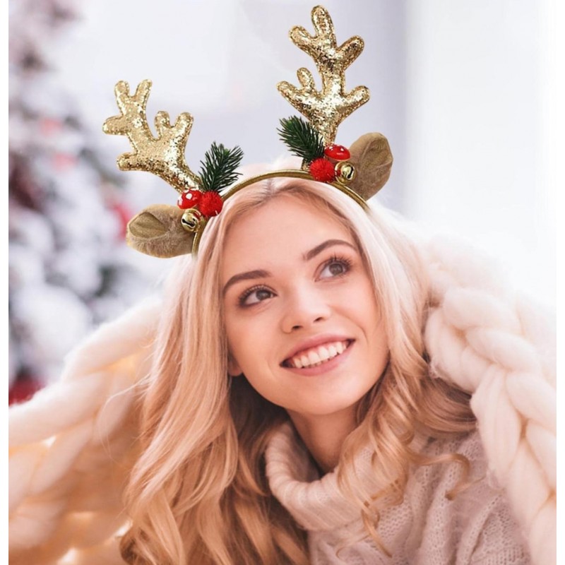 Świąteczna opaska do włosów z uszkami i rogami Renifer O538Z - obrazek 2