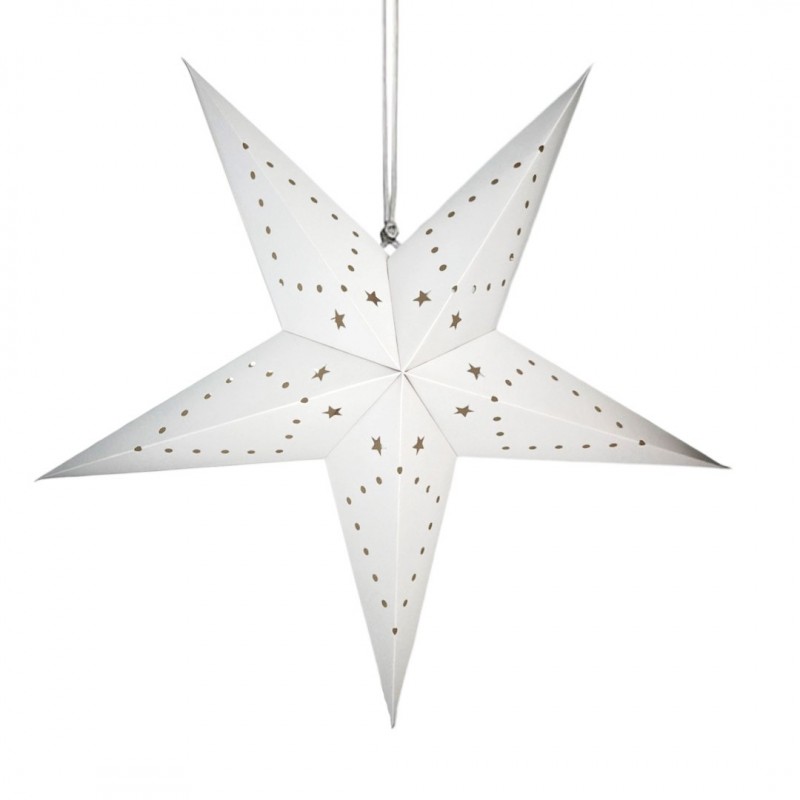 DUŻA GWIAZDA PAPIEROWA ŚWIĄTECZNA AŻUROWA biała 35 cm WITRAŻ 3D WG01 - obrazek 2