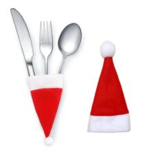 Pokrowiec, etui na sztućce Boże Narodzenie Czapka Mikołaja 12cm x 6cm 1szt KSN68POJ