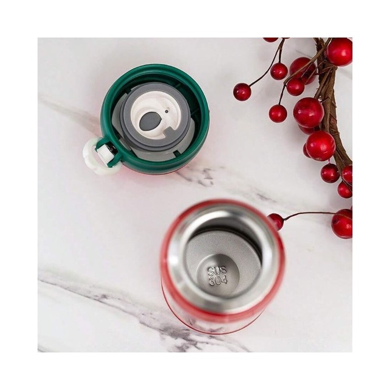 KUBEK TERMICZNY, BIDON 500ML TERMOS ŚWIĄTECZNY ZIMOWY biały BD39B - obrazek 5