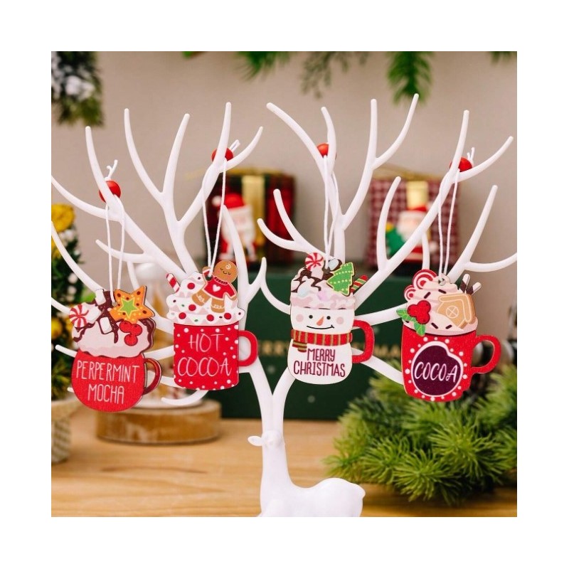 Zawieszki choinkowe PIERNICZKI drewniane 12 szt w opakowaniu BSN48 - obrazek 3