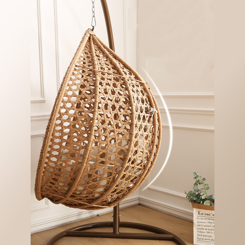 Fotel wiszący huśtawka kokon z poduszkami w pasy KR28 - obrazek 4