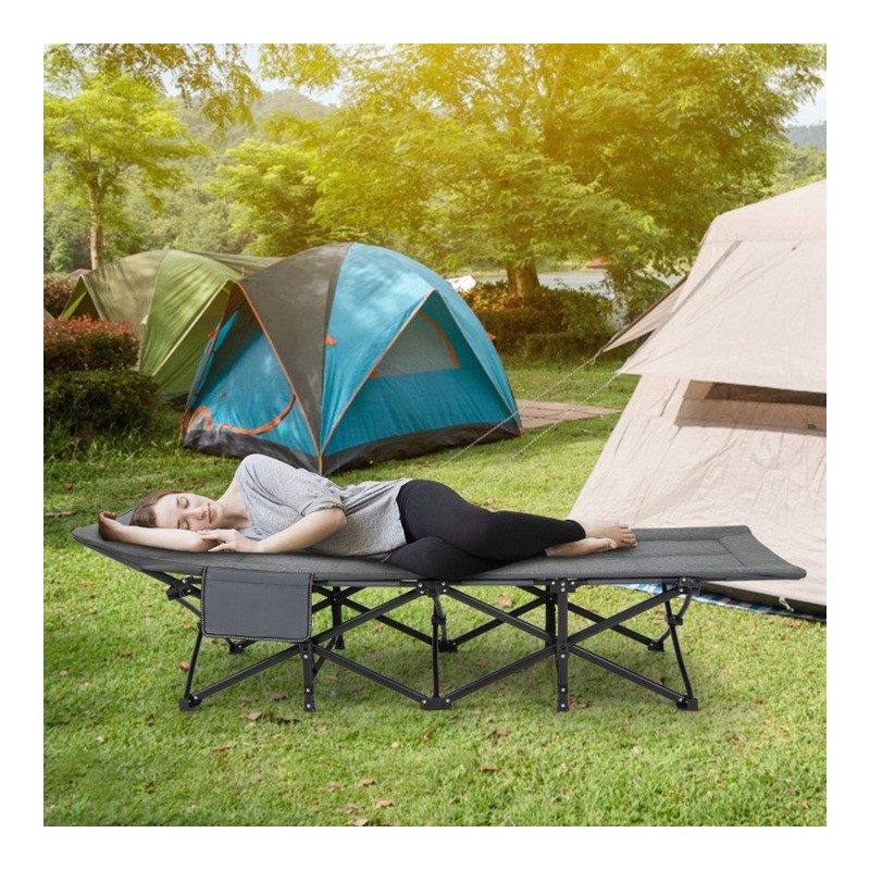 Łóżko turystyczne, polowe, kanadyjka 187 x 68cm składane z kieszonką AR05SZ - obrazek 4