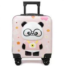 WALIZKA DZIECIĘCA KABINOWA BAGAŻ DZIECI z szyfrem panda różowa WP08