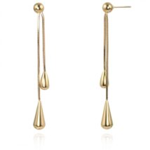 Kolczyki ze stali szlachetnej platerowane 14k złotem ŁEZKI wiszące KST3349