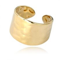 Pierścionek stal chirurgiczna platerowana złotem regulowany PST948