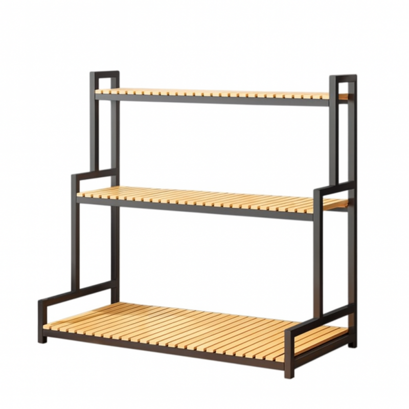 Kwietnik, regał, stojak na kwiaty 3 poziomowy, 120 x 40 x 95cm, czarny SZ47CZ - obrazek 5