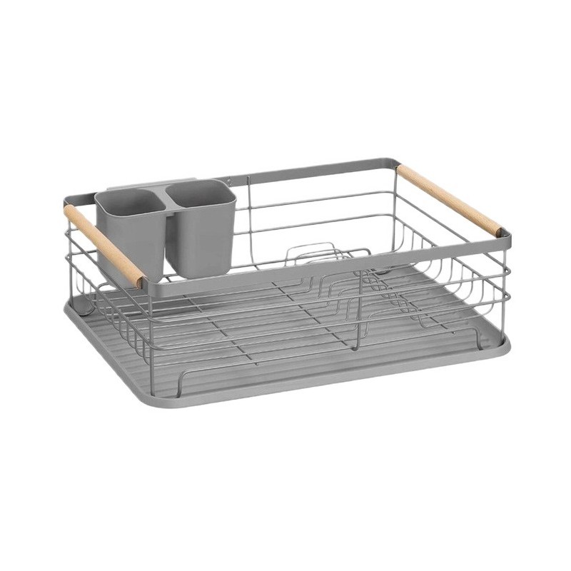 Suszarka do naczyń, ociekacz z tacką 43 x 30,5 x 14 cm szary SU05SZ - obrazek 3