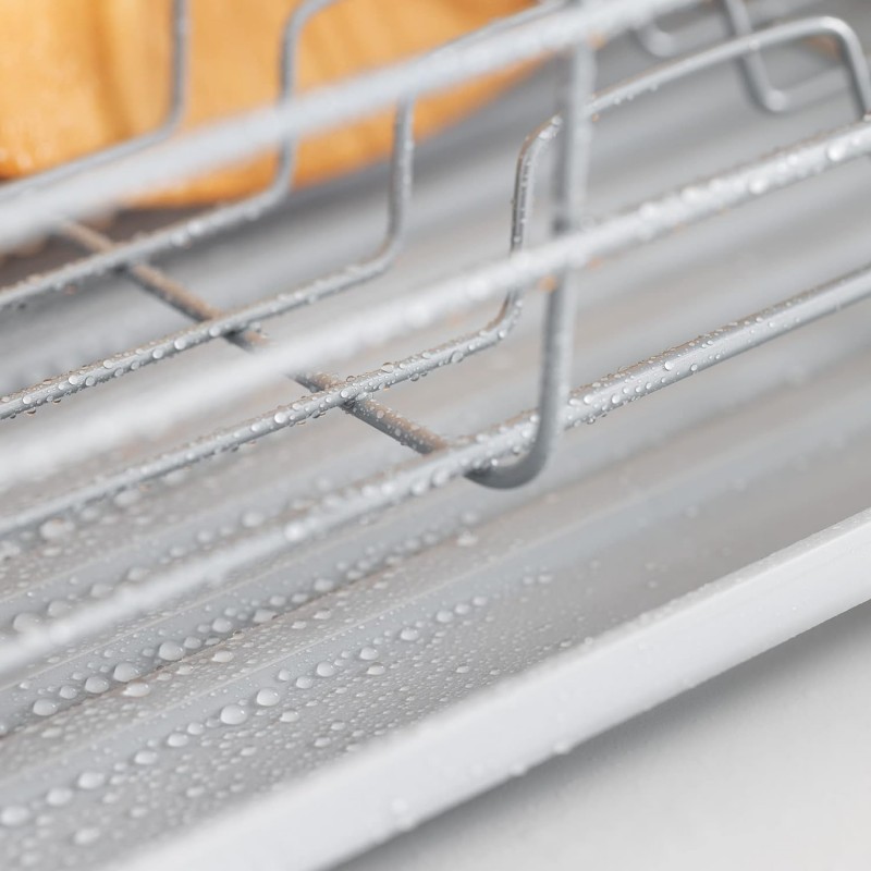 Suszarka do naczyń, ociekacz z tacką 43 x 30,5 x 14 cm szary SU05SZ - obrazek 5