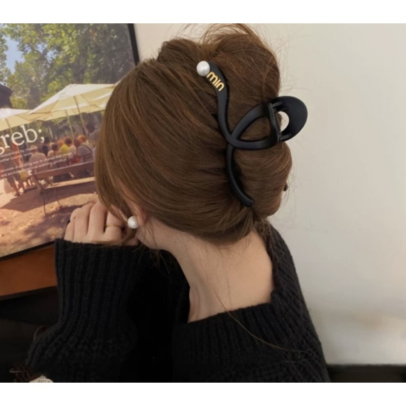 Spinka klamra do włosów z perłą XL 13x6 cm panterka SP354PAN - obrazek 4