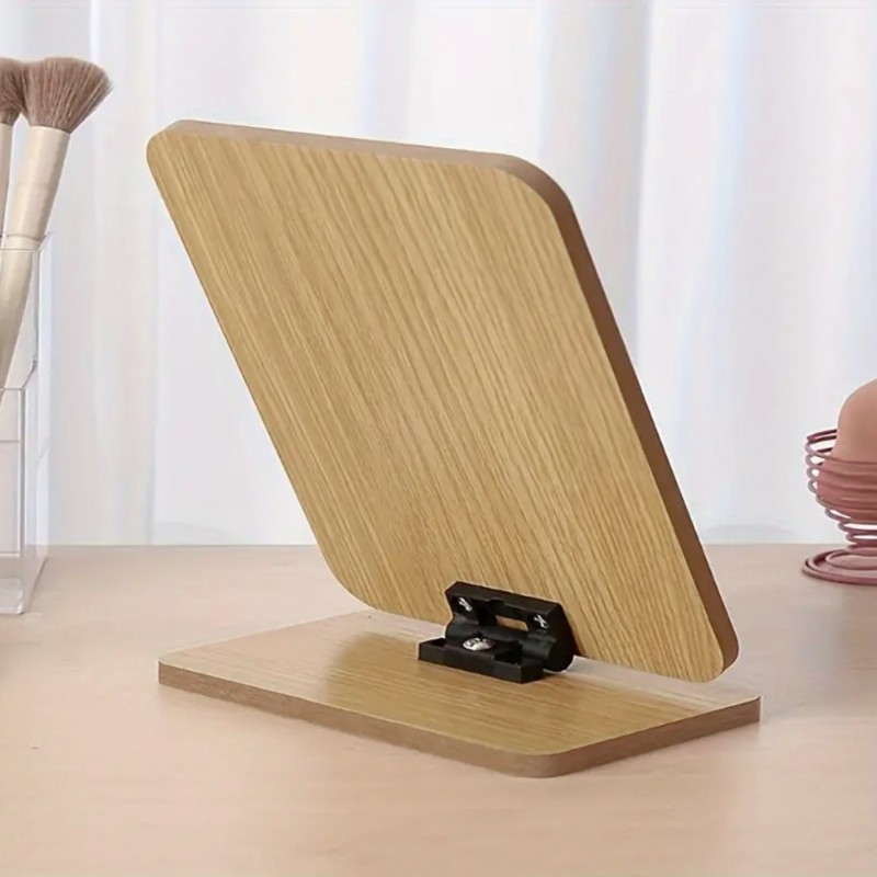 Lusterko kosmetyczne stojące drewniane prostokątne 21 x 16 cm L8BR - obrazek 4