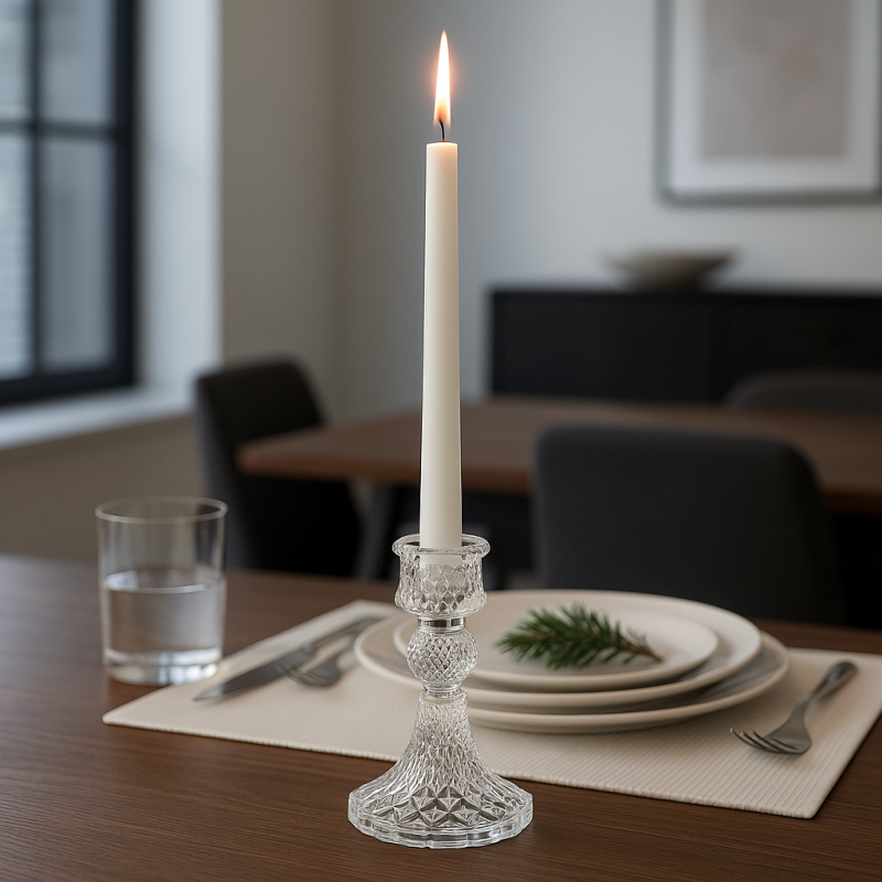 Świecznik dekoracyjny, szklany Glamour 10 cm - SW10 - obrazek 3