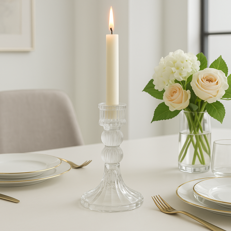 Świecznik dekoracyjny, szklany Glamour 13 cm - SW15