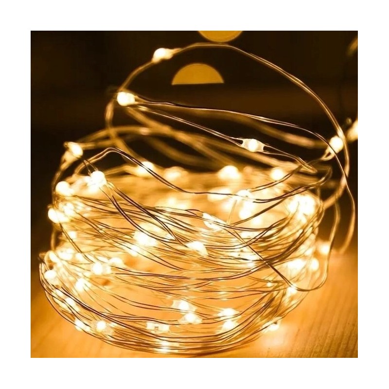 Światełka lampki na żyłce wewnętrzne 50 LED CIEPŁE BIAŁE LAMP10CB - obrazek 3