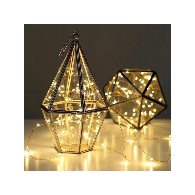 Światełka lampki na żyłce wewnętrzne 50 LED CIEPŁE BIAŁE LAMP10CB - obrazek 5