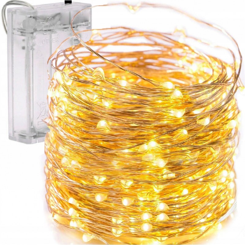 Światełka lampki na żyłce wewnętrzne 100 LED CIEPŁE BIAŁE LAMP24CB