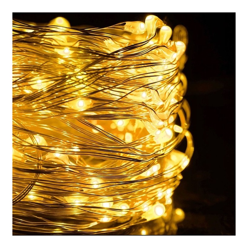 Światełka lampki na żyłce wewnętrzne 100 LED CIEPŁE BIAŁE LAMP24CB - obrazek 3