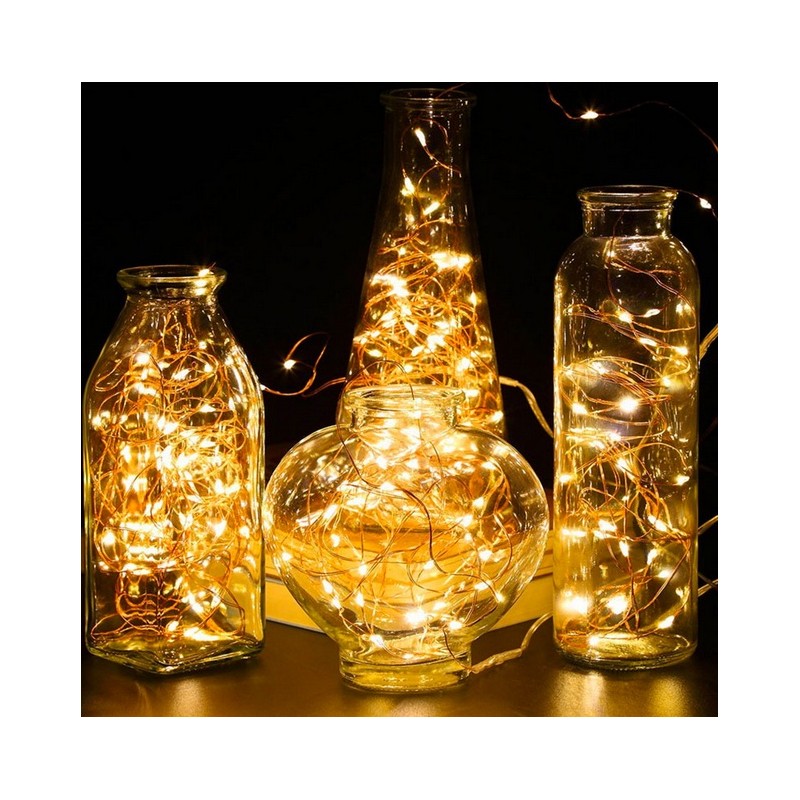 Światełka lampki na żyłce wewnętrzne 100 LED CIEPŁE BIAŁE LAMP24CB - obrazek 5