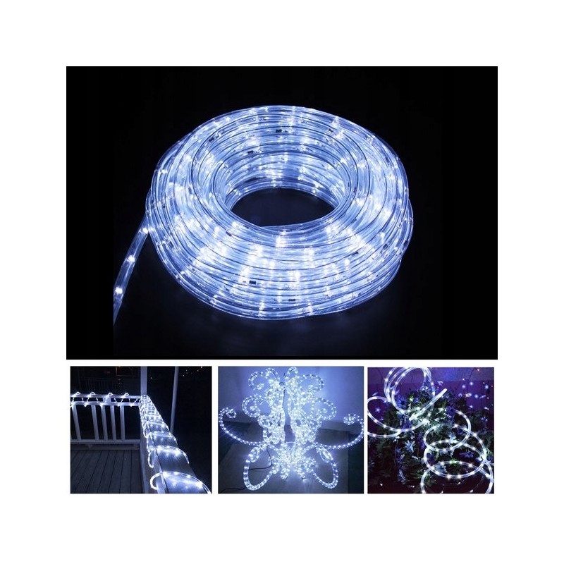 Wąż świetlny, lampki zewnętrzne 18,5 metra ZIMNE BIAŁE LAMP30B - obrazek 2