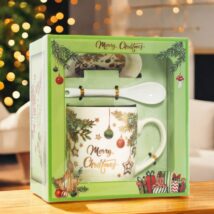 KUBEK ŚWIĄTECZNY – zestaw w pudełku z zaparzaczem i łyżeczką 400 ml KB16WZ1