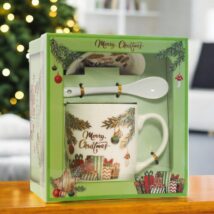 KUBEK ŚWIĄTECZNY – zestaw w pudełku z zaparzaczem i łyżeczką 400 ml KB16WZ2