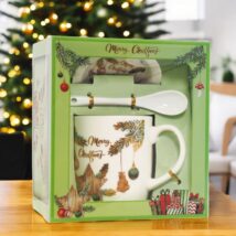 KUBEK ŚWIĄTECZNY – zestaw w pudełku z zaparzaczem i łyżeczką 400 ml KB16WZ4