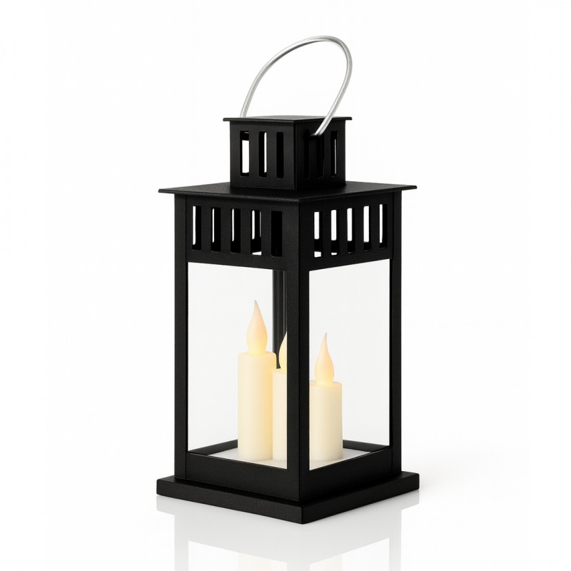 Lampion dekoracyjny LED z imitacją świecy 8 x 15 cm - LAMP57CZ