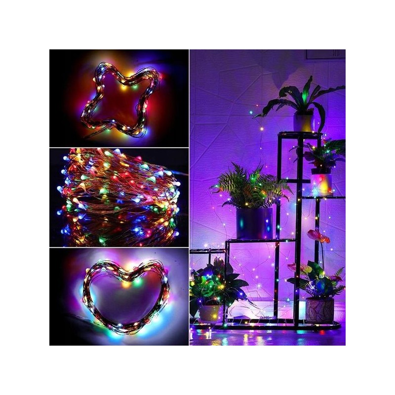 Zewnętrzne/ wewnętrzne lampki choinkowe drucik 1000LED 100m, multikolor LAMP35MULTI - obrazek 2