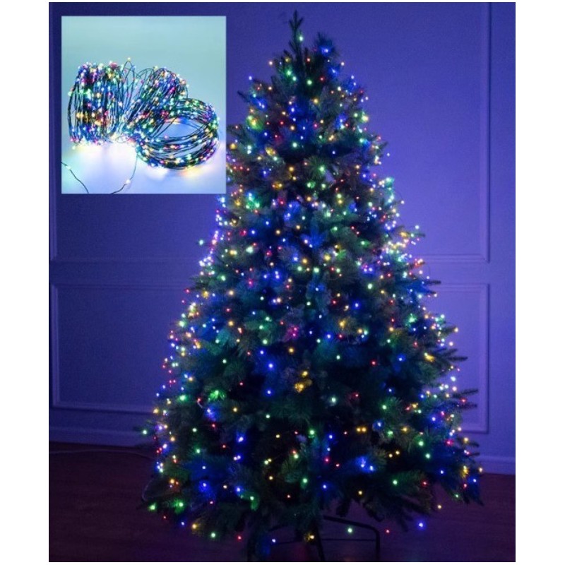 Zewnętrzne/ wewnętrzne lampki choinkowe drucik 1000LED 100m, multikolor LAMP35MULTI - obrazek 3