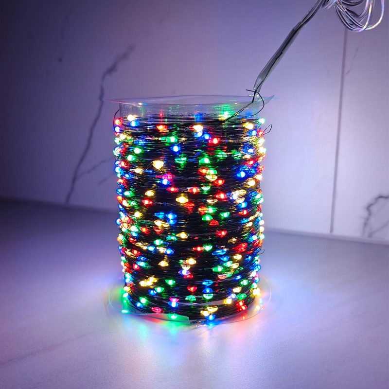 Zewnętrzne/ wewnętrzne lampki choinkowe drucik 1000LED 100m, multikolor LAMP35MULTI - obrazek 4