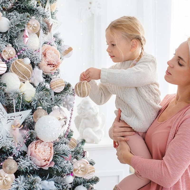 Komplet 9 sztuk bombek w opakowaniu 7cm złote, bombki na choinkę BSN18 - obrazek 2