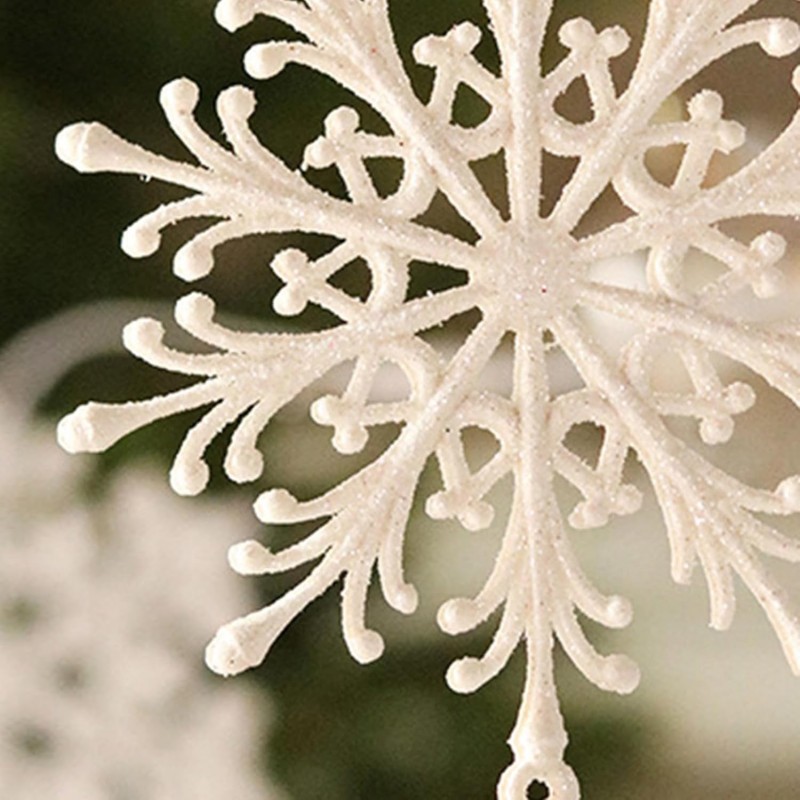 Komplet 40 sztuk ozdób bożonarodzeniowych w opakowaniu średnica 10cm białe BSN59 - obrazek 2