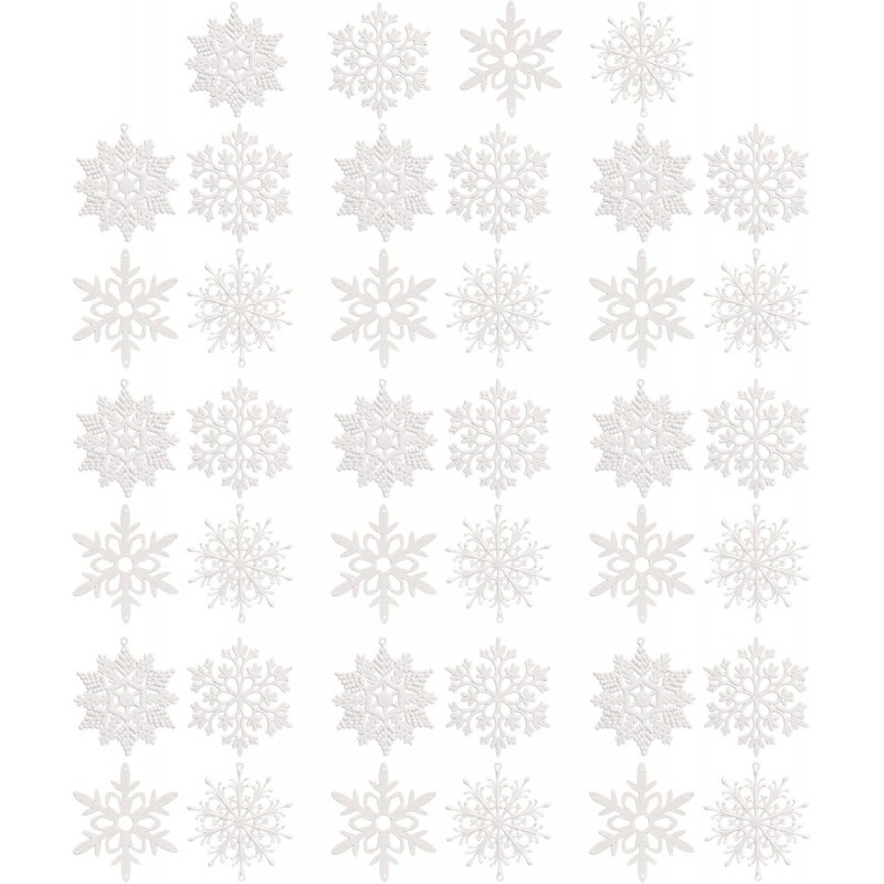 Komplet 40 sztuk ozdób bożonarodzeniowych w opakowaniu średnica 10cm białe BSN59 - obrazek 3