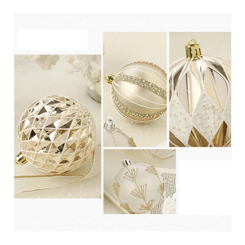 Komplet bombek 16sztuk w opakowaniu 8cm złote, bombki na choinkę BSN43 - obrazek 2