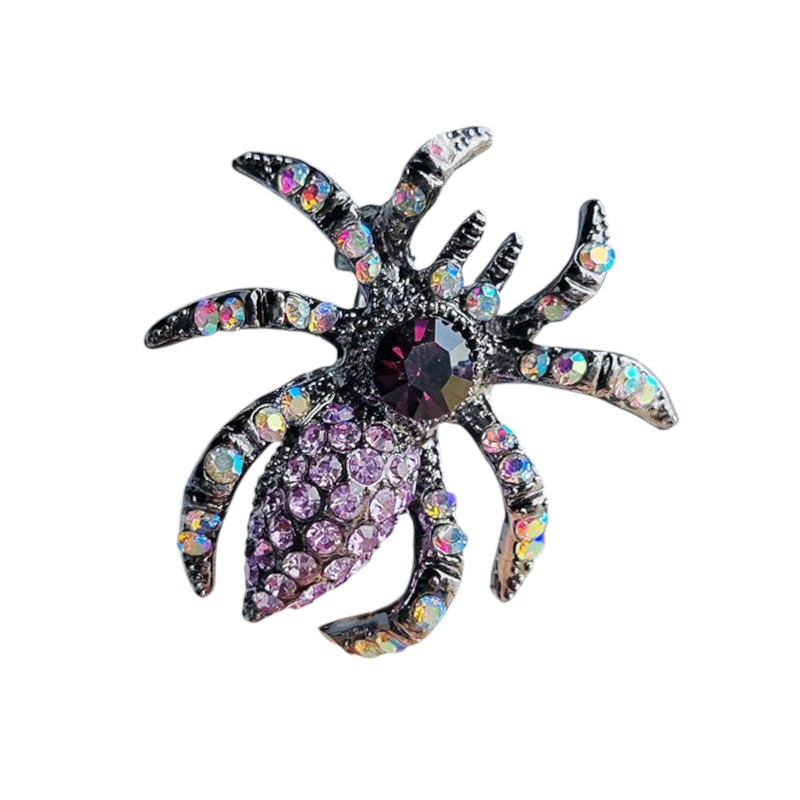 Broszka ozdobna kryształki pająk BZ190 - obrazek 4