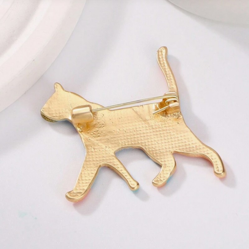 Broszka ozdobna tęczowy kotek BZ217 - obrazek 2