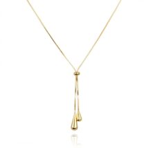 Naszyjnik stal szlachetna pozłacana 14k złotem, krople zwisające NST2158