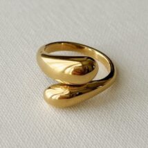 Pierścionek stal chirurgiczna platerowana złotem regulowany PST969