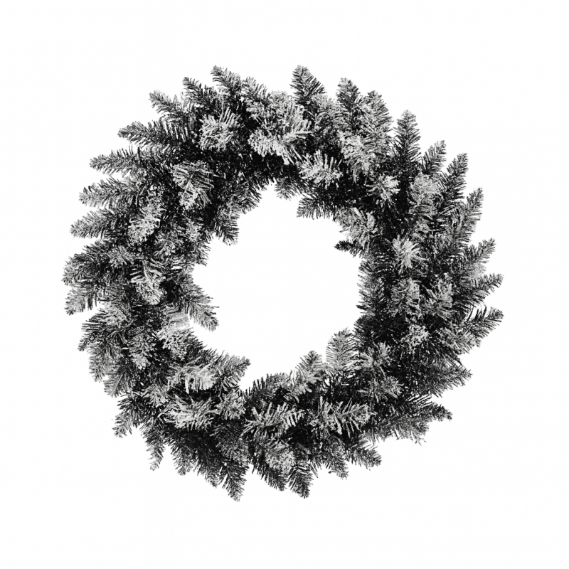 Girlanda wieniec ozdobny na drzwi 50cm choinka ośnieżona z lampkami 50 LED WSN30 - obrazek 3