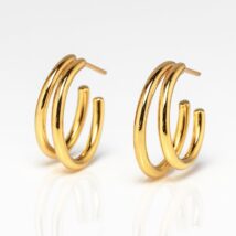 Kolczyki ze stali szlachetnej platerowane 14k złotem, zapięcie sztyfit KST3410