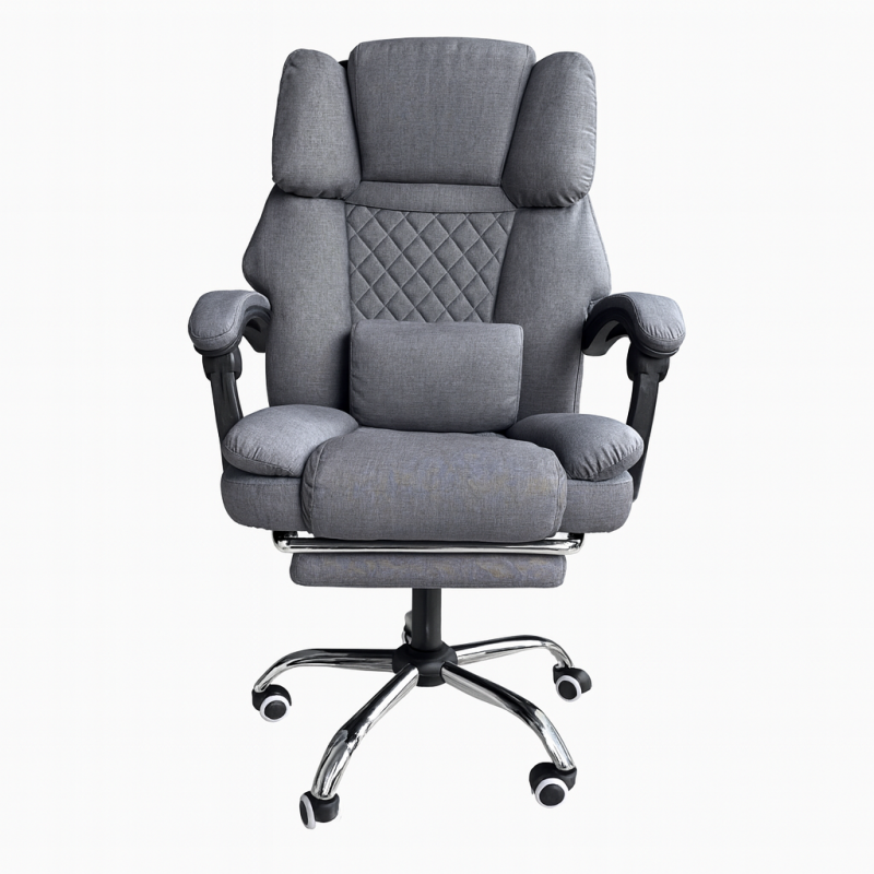 Fotel biurowy obrotowy MASTER z podnóżkiem i masażerem - szary MATERIAŁ KO32SZ - obrazek 3