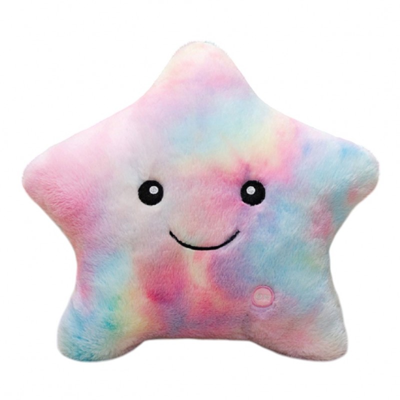 Poduszka w kształcie Gwiazdki Róż Ombre LED, piękna welurowa 40x35 cm PDS20 - obrazek 2