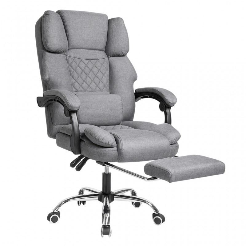 Fotel biurowy obrotowy MASTER z podnóżkiem i masażerem - szary MATERIAŁ KO32SZ - obrazek 6