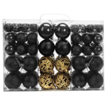 Komplet bombek bożonarodzeniowych 100szt. w opakowaniu czarne złote BSN65