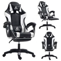 Fotel gamingowy obrotowy z podnóżkiem EC GAMING masażer KO24B