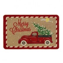 Dywanik wycieraczka świąteczna MERRY CHRISTMAS, czerwone auto 60x90cm DYW12