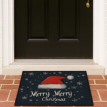 Dywanik wycieraczka świąteczna MERRY MERRY CHRISTMAS czarna 60x90cm DYW15