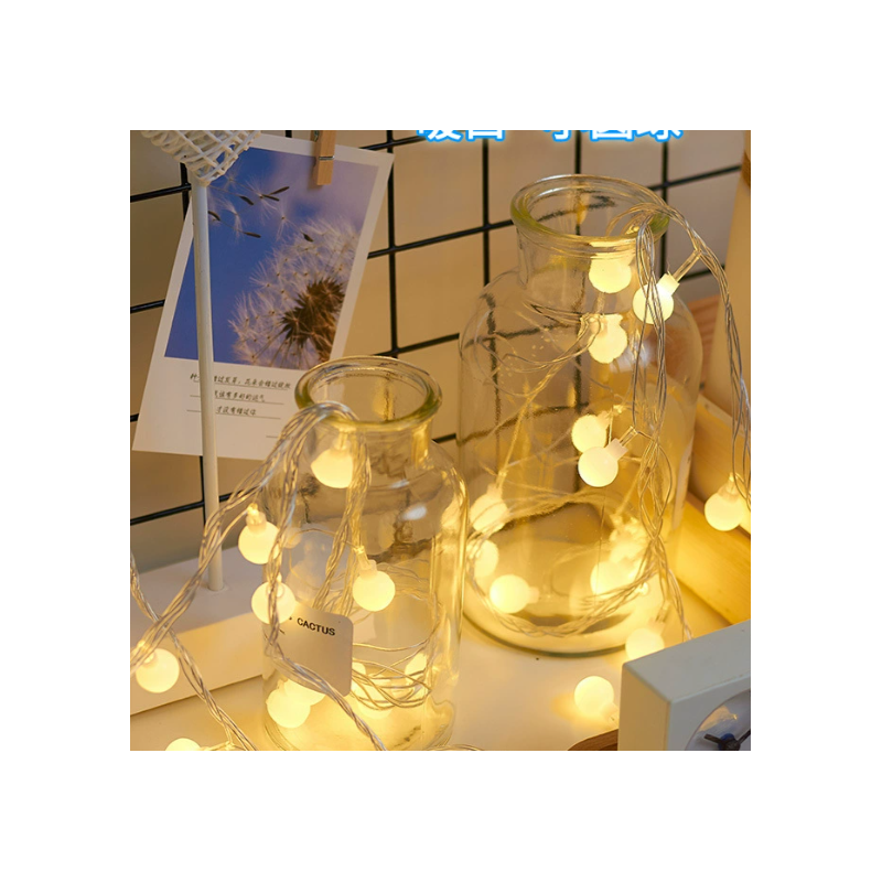 Światełka lampki kulki wewnętrzne/ zewnętrzne 71 LED Białe Ciepłe, 2 tryby LAMP46 - obrazek 4